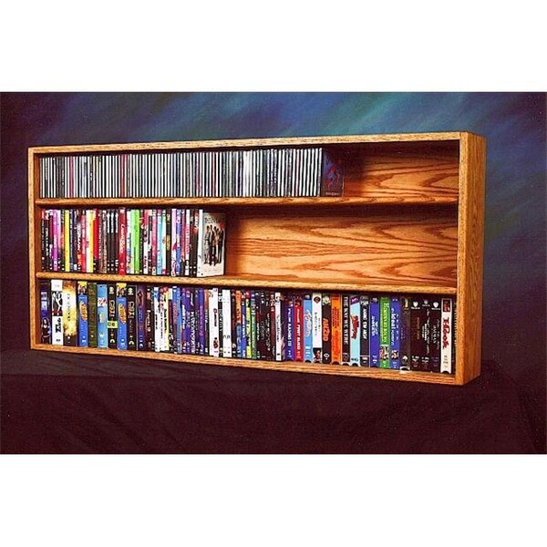 Wood Shed Wood Shed 313-4 W Solid Oak Wall or Shelf Mount for CD and DVD-VHS tape-Book Cabinet 313-4 W - main